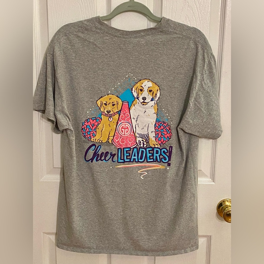 Girlie Girl Originals Grey Puppy Cheer T-Shirt